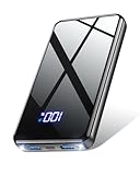 Lazci Power Bank, 22,5W Powerbank 26800mAh mit USB-C Input & Output, PD 3.0 QC 4.0 Externer Handyakkus mit Taschenlampe, Kompatibel mit iPhone, Samsung Galaxy, iPad und Mehr - Schwarz