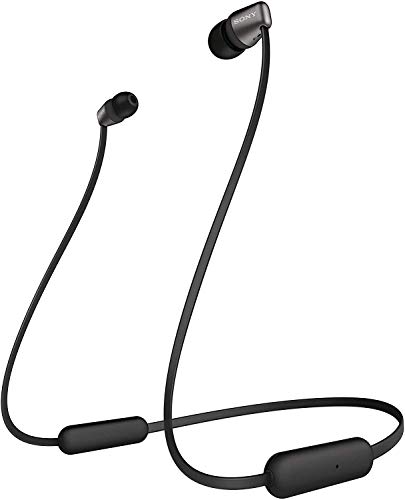 Sony WI-C310 kabelloser Bluetooth In-Ohr Kopfhörer (15 Stunden Akkulaufzeit, Voice Assistent, magnetische Ohrstöpsel, Behind-the-neck Design, integrierte Headset-Funktion, mit Mikro) Schwarz