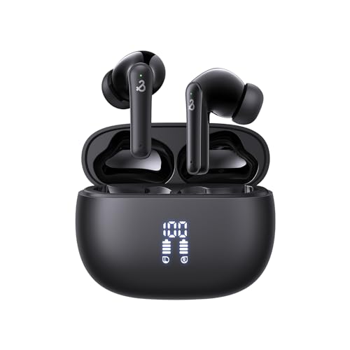 Bluetooth Kopfhörer, Kopfhörer Kabellos Bluetooth 5.3 mit 6 ENC Mikrofon, In Ear kopfhörer Bluetooth mit HiFi Stereo Tiefer Bass, Lärmminderung, 50Std Spielzeit, IPX8 Wasserdicht Ohrhörer LED-Anzeige