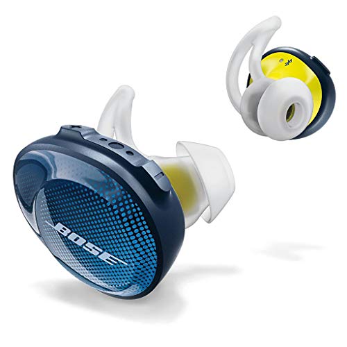 Bose SoundSport Free, vollkommen kabellose Sport - Kopfhörer, (schweißresistente Bluetooth-Kopfhörer für Sport), Dunkelblau/Gelb