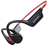 POLVCDG Knochenleitungs-Headset, IPX8, 32 GB, Bluetooth 5.3, kabelloses Schwimm-Headset mit Mikrofon, wasserdicht, Training, Fitness