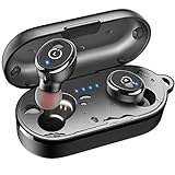 TOZO T10 Kopfhörer Kabellos Bluetooth 5,3 Bluetooth Kopfhörer mit 45 Std Akkulaufzeit, Stereo In Ear Kopfhörer, IPX8 Wasserdicht Headset, In Ear Ohrhörer mit Mikrofon Premium Bass für Sport - Schwarz