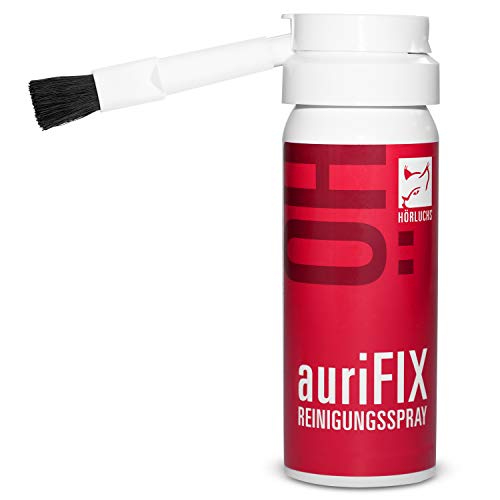 HÖRLUCHS auriFIX Reinigungsspray, Reinigungsmittel für Hörgeräte, Otoplastiken, In-Ear Kopfhörer und Gehörschutz
