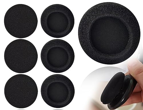 KAPSING 6 Stück kopfhörer ohrpolster, Schaumstoff Polster, Ersatz Ohrpolster Schaum Ohrkissen, 55mm Black Ersatz Earpads Audio Kopfhorer