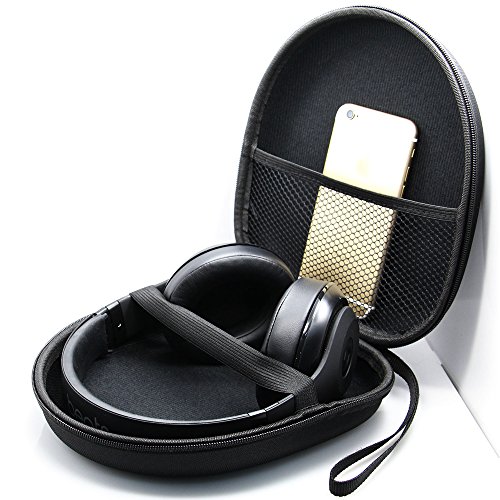 Kopfhörer Tasche für on Ear/Over Ear Headset, Ohrhörer Schutzhüllen Case, 21 x 18.5 x 6cm, schwarz
